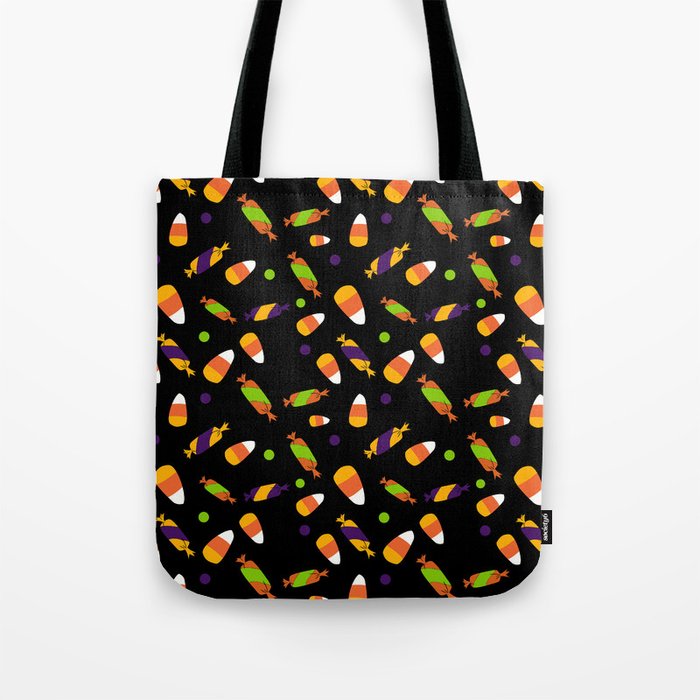 Colorful lime green orange purple Halloween candy Tote Bag