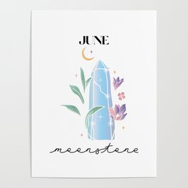 June Moonstone Celestial Birthstone Poster