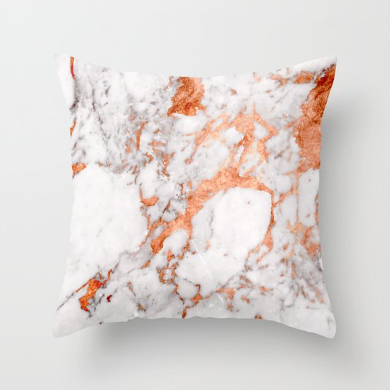 Copper Marble 2 Throw Pillow