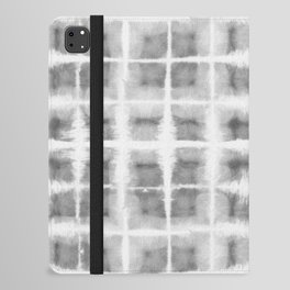 Shibori gray squares iPad Folio Case