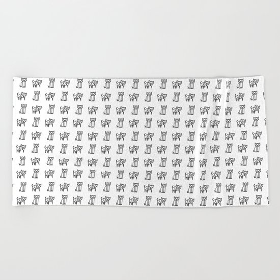 Geometrical Kitty Partern Beach Towel
