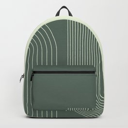 Geometric Lines in Sage Green 5 (Rainbow Abstraction) Backpack
