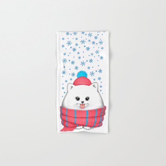 winter dog Hand & Bath Towel