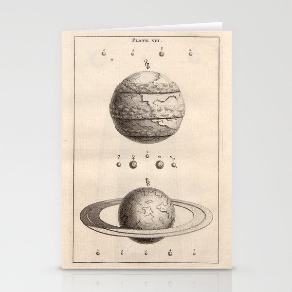 Planets from Thomas Wright's "An Original Theory or New Hypothesis of the Universe," 1750 Stationery Cards