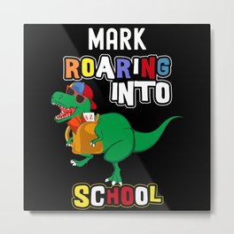Mark Back To School Dinosaur Accessories Metal Print