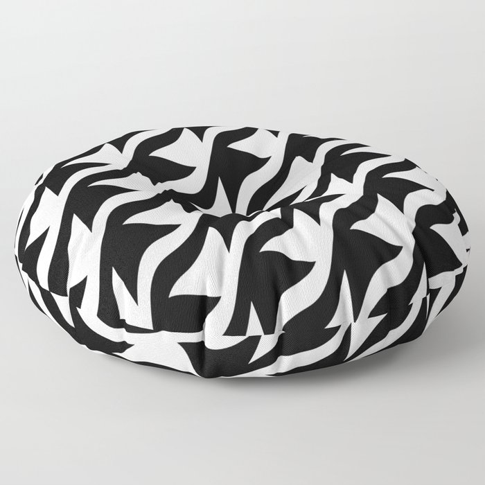 BLACK AND WHITE Geometric Pattern Background Floor Pillow