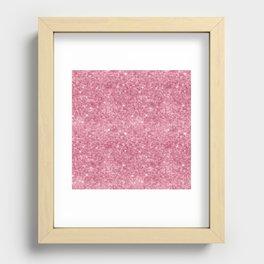 Luxury Pink Sparkly Sequin Pattern Recessed Framed Print