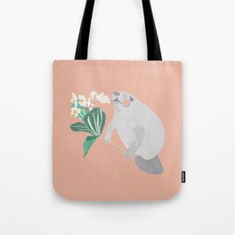 The manatee decided to run away Tote Bag