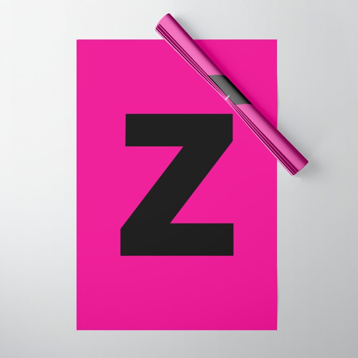 letter Z (Black & Magenta) Wrapping Paper