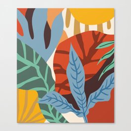 Bloom With Grace, Abstract Botanical Nature Painting, Colorful Eclectic Illustration Modern Canvas Print