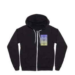 Blue Summer Line Geometry Minimalism Zip Hoodie