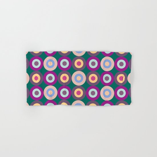 Seamless Colorful Circle Pattern Hand & Bath Towel