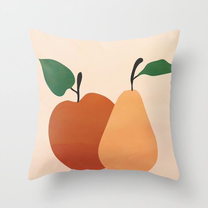 An Apple and a Pear Throw Pillow