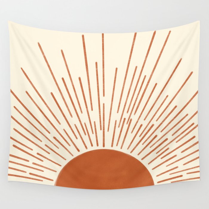 Sunset Rustic Geometric Abstract Wall Tapestry