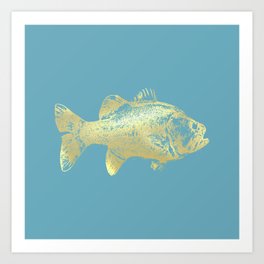 goldfish variations in aqua Art Print