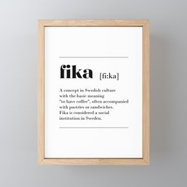 Fika swedish coffe break tradition Framed Mini Art Print