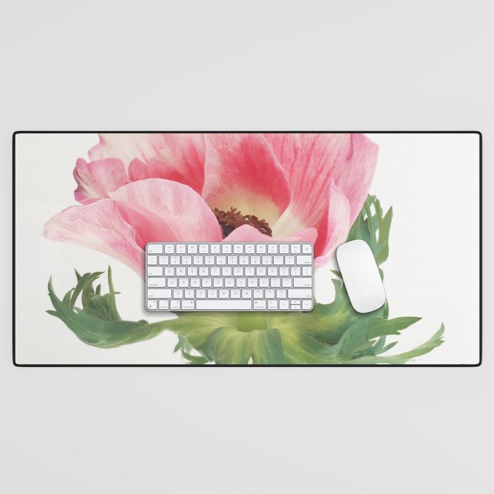 Pink Anemone Desk Mat