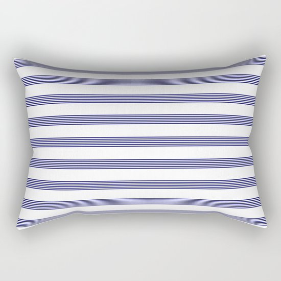 Blue- White- Stripe - Stripes - Marine - Maritime - Navy - Sea - Beach - Summer - Sailor 2 Rectangular Pillow