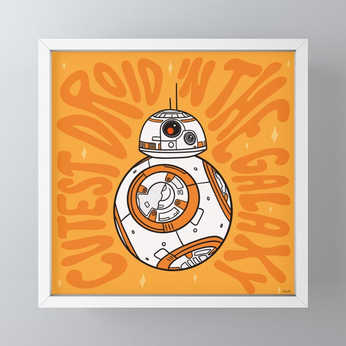 "BB-8 - Cutest Droid in the Galaxy" by Doodle by Meg Framed Mini Art Print | Photography, Doodle-by-meg, Star-wars, Starwars, Droid, Bb-8, Cute, Galaxy