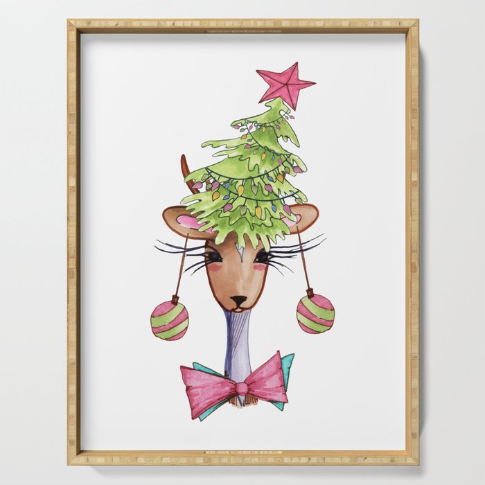Fashion Christmas Deer 1 Serving Tray