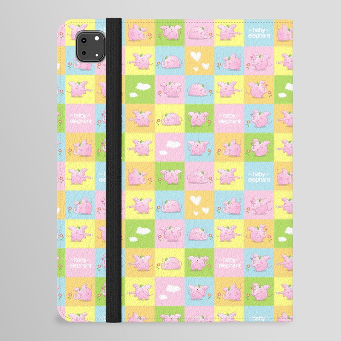 pink baby elephant pattern iPad Folio Case