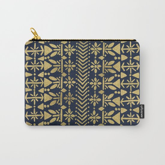 Norwegian Pattern – Gold on Navy Carry-All Pouch