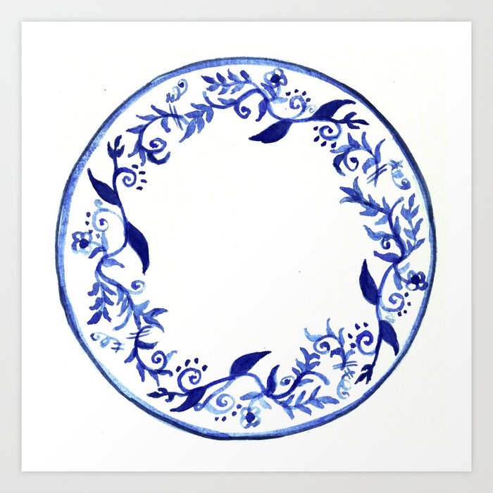 Blue & White China Plate No.1 Art Print