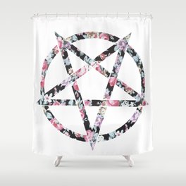 Floral Pentagram Shower Curtain