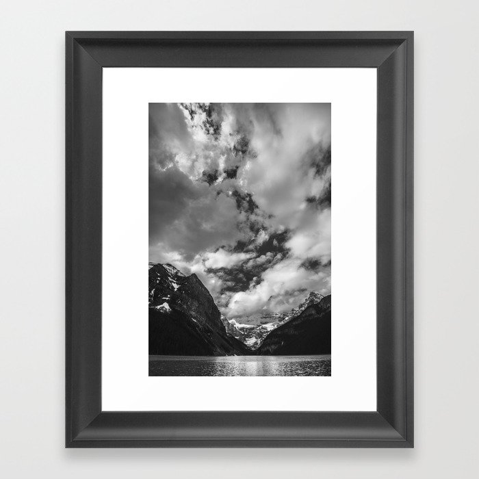 Lake Louise Black and White Minimalism Photography | Black and White | Photography Framed Art Print