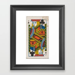 Jack of Clubs (black), from the Playing Cards series (N84) for Duke brand cigarettes Framed Art Print