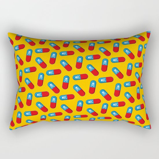 Deadly but Colorful. Pills Pattern Rectangular Pillow