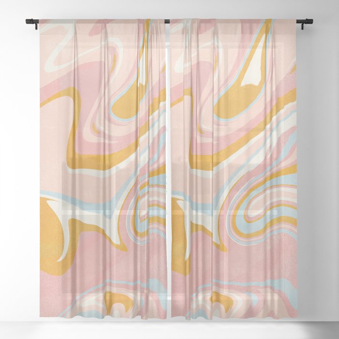 vintage marble Sheer Curtain