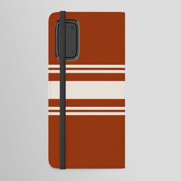 Orange and white retro 60s minimalistic stripes Android Wallet Case