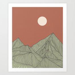 Mountains Line Art Art Print
