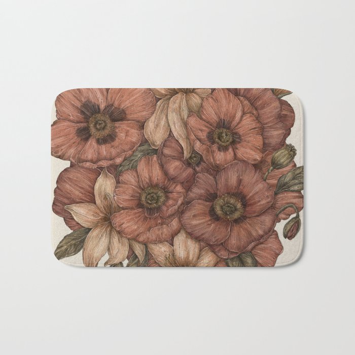 Poppies and Lilies Bath Mat