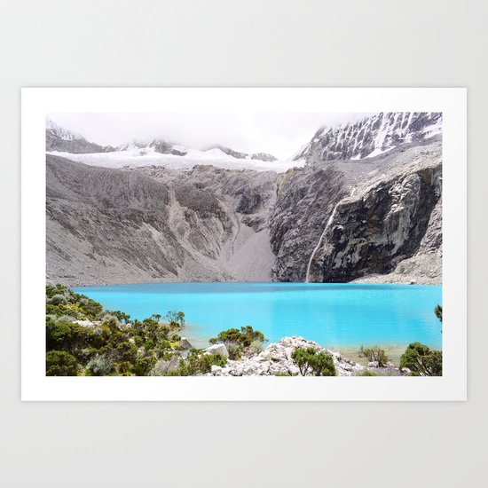 Blue Water Mountains Art Print