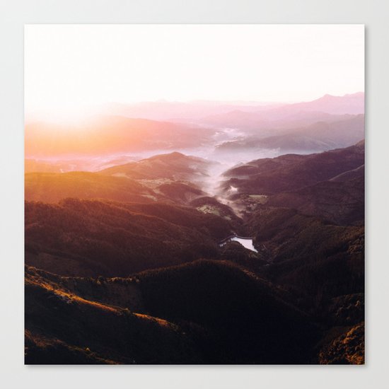 Morning Glory Mountain Landscape Canvas Print