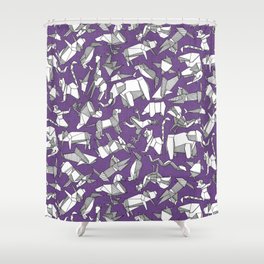 origami animal ditsy purple Shower Curtain