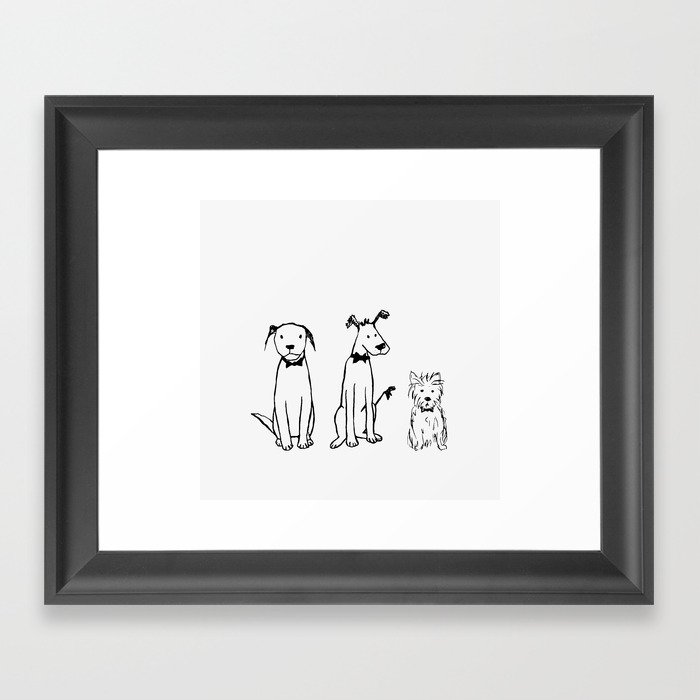 Three dogs Framed Art Print