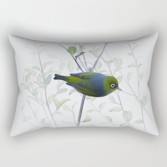 Little Silvereye Rectangular Pillow
