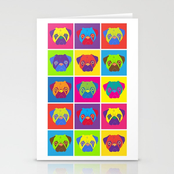 Pug Pop Art Stationery Cards