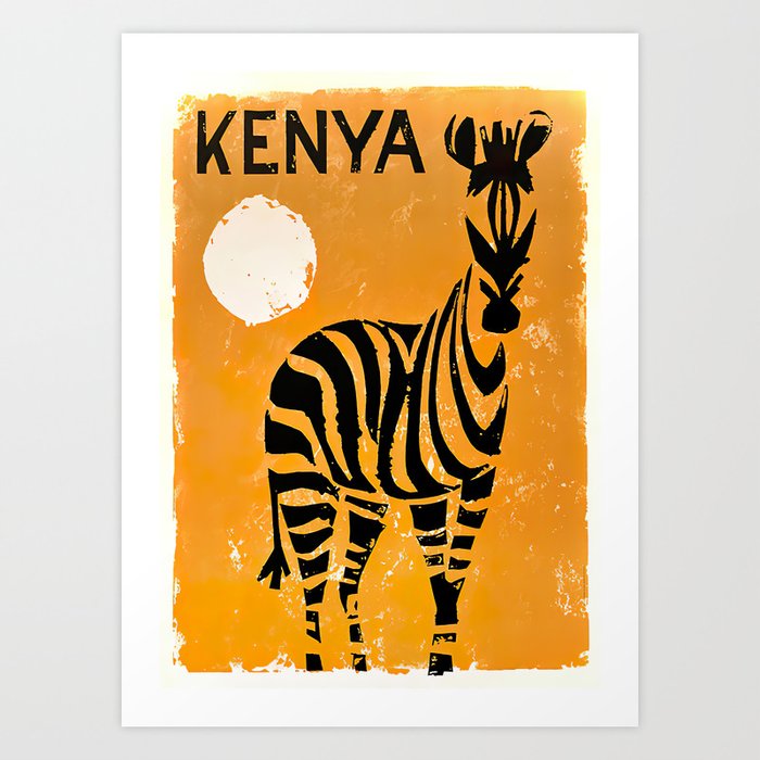 Kenya Vintage Travel Poster Art Print