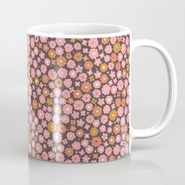 Brown and Pink tiny flowers Coffee Mug