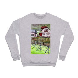 Transylvania Romania in Watercolor Picturesque Landscape Scenery Crewneck Sweatshirt