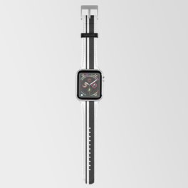 Black minimalist lines on white background Apple Watch Band