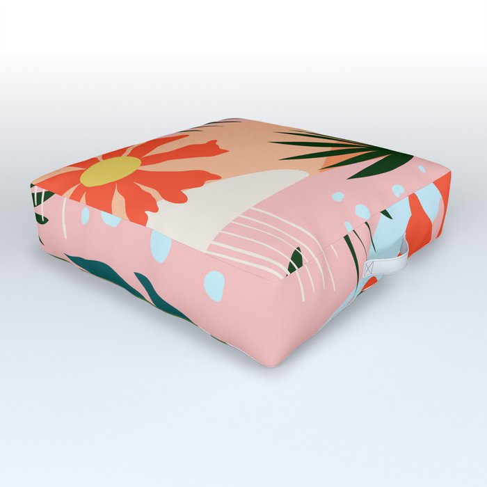 Tropical Plants Outdoor Floor Cushion