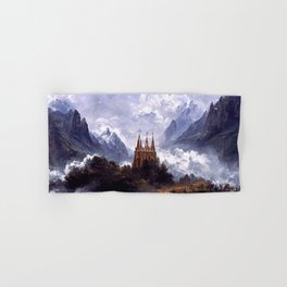 Gothic Cathedral among the mountains Hand & Bath Towel