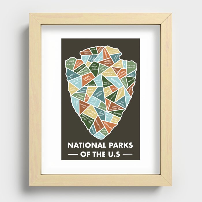 National Parks of the U.S. Recessed Framed Print