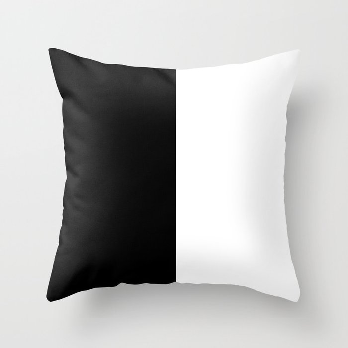 Minimalist Black and White Colorblock Throw Pillow