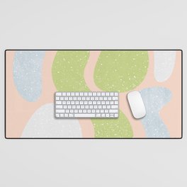 Calming Abstraction - soft peach Desk Mat